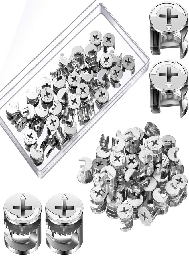 Ripeng 40 Pieces Furniture Connecter Cam Lock Fittings 15mm x 12mm Furniture Fasteners for Cabinet Drawer Wardrobe Dresser Panel Connecting Cam Lock Nut - Image 1